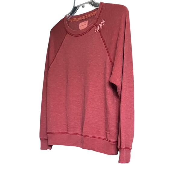 AMERICAN EAGLE LONG SLEEVE CREWNECK SWEATSHIRT, WOMENS, M, HEATHER CRANBERRY - Picture 4 of 11